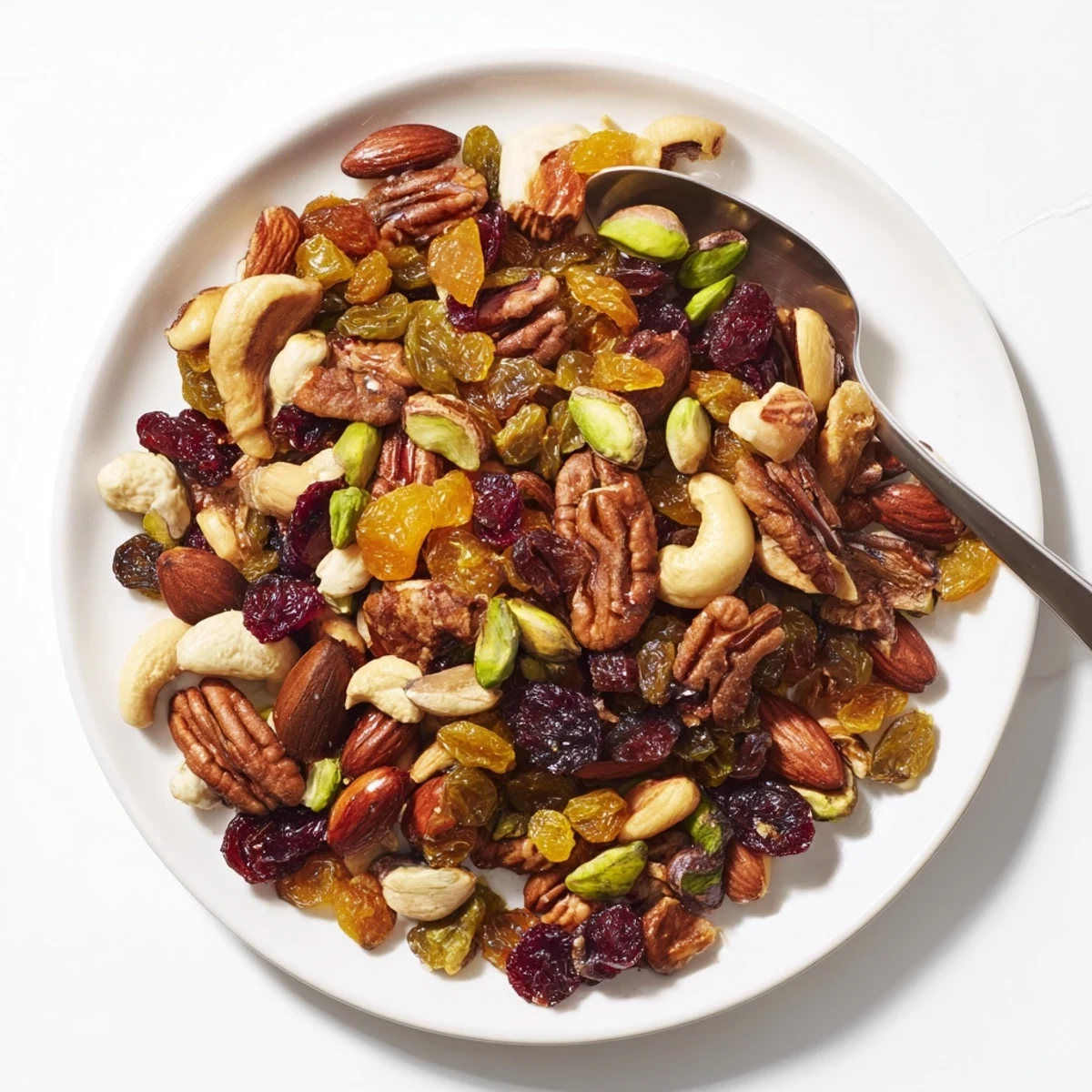 Pile of Easy Party: Assorted Nuts and Dried Fruit, a colorful snack for a festive gathering.