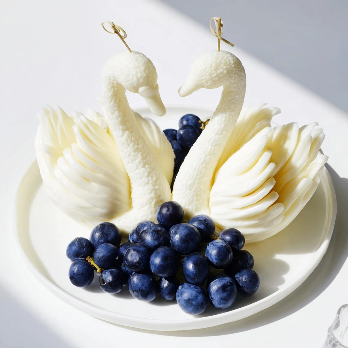 Elegante Schwanen Tafel