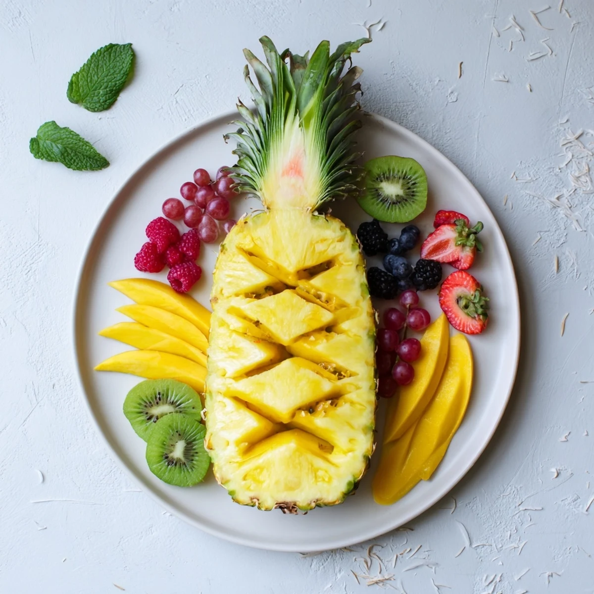 Tropische Ananas Fruchtplatte