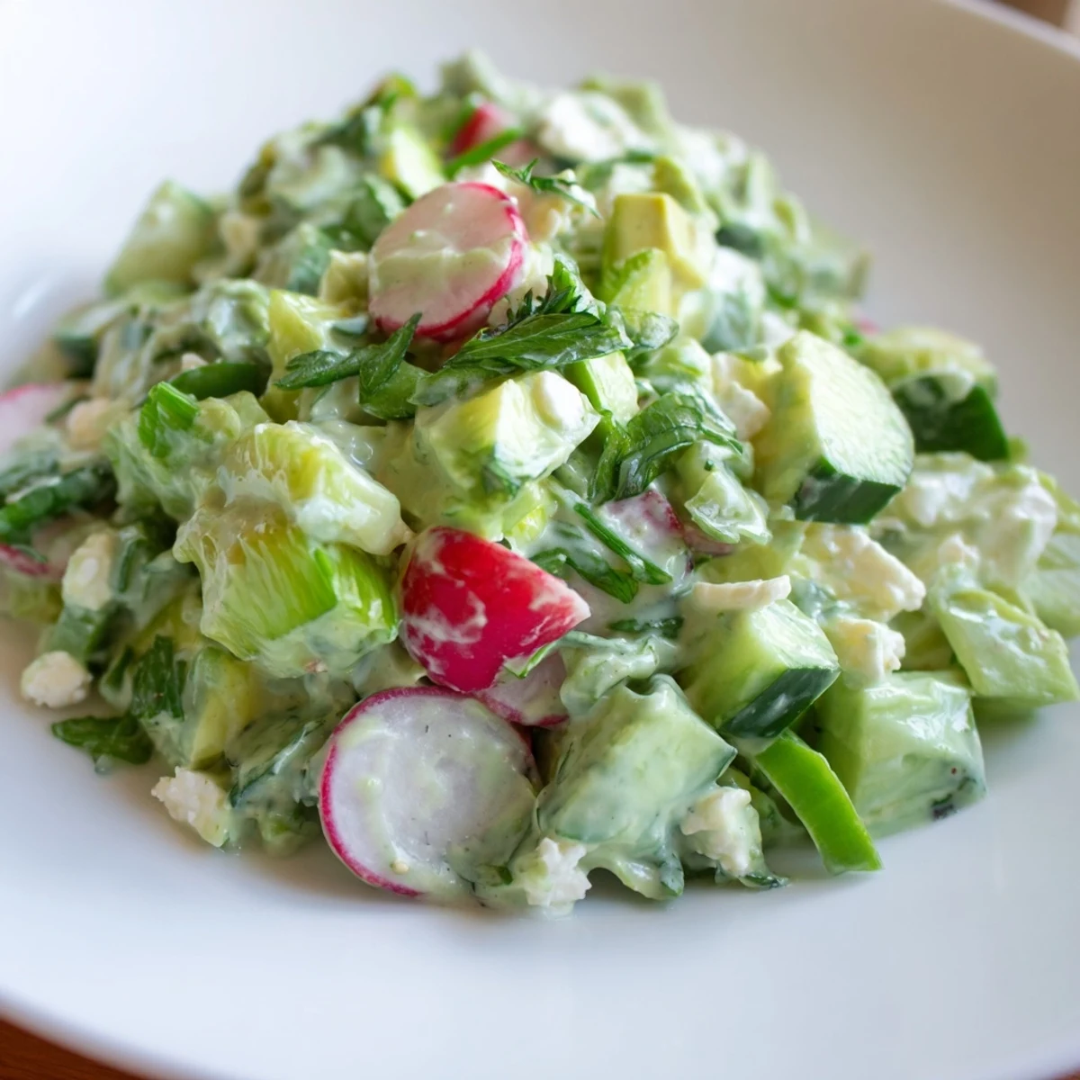 Creamy Green Goddess Cabbage Dip: a vibrant, chilled dip perfect served with crispy tortilla chips.