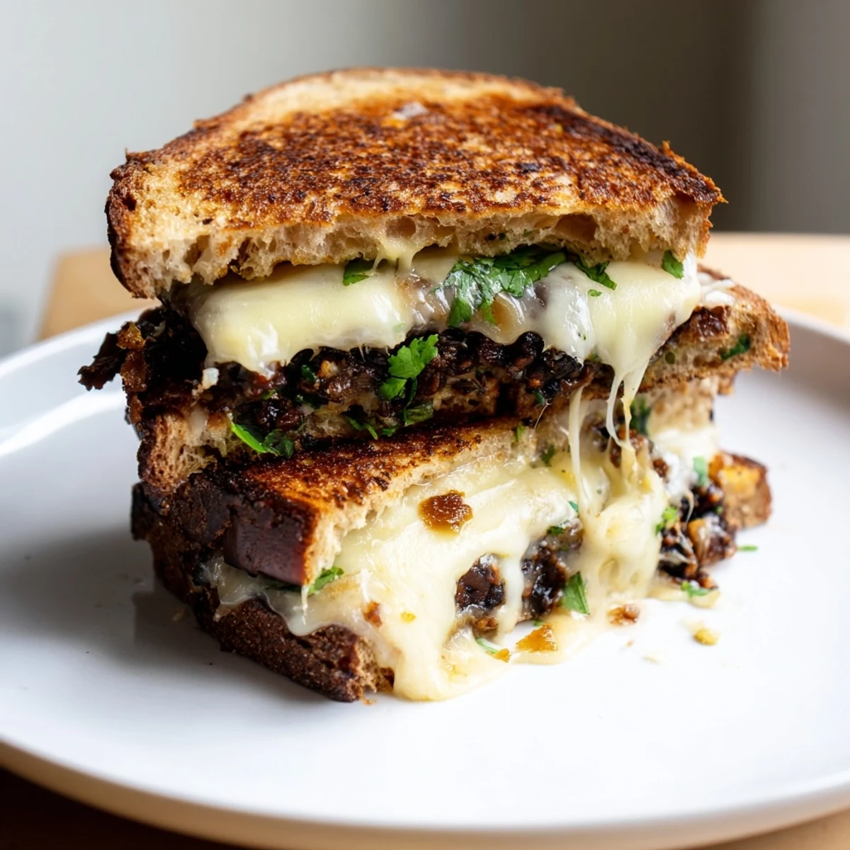 Here are the three ALT texts for the Black Bean Grilled Cheese recipe: