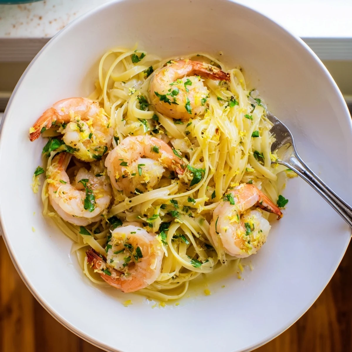 Garlic Butter Shrimp Linguine