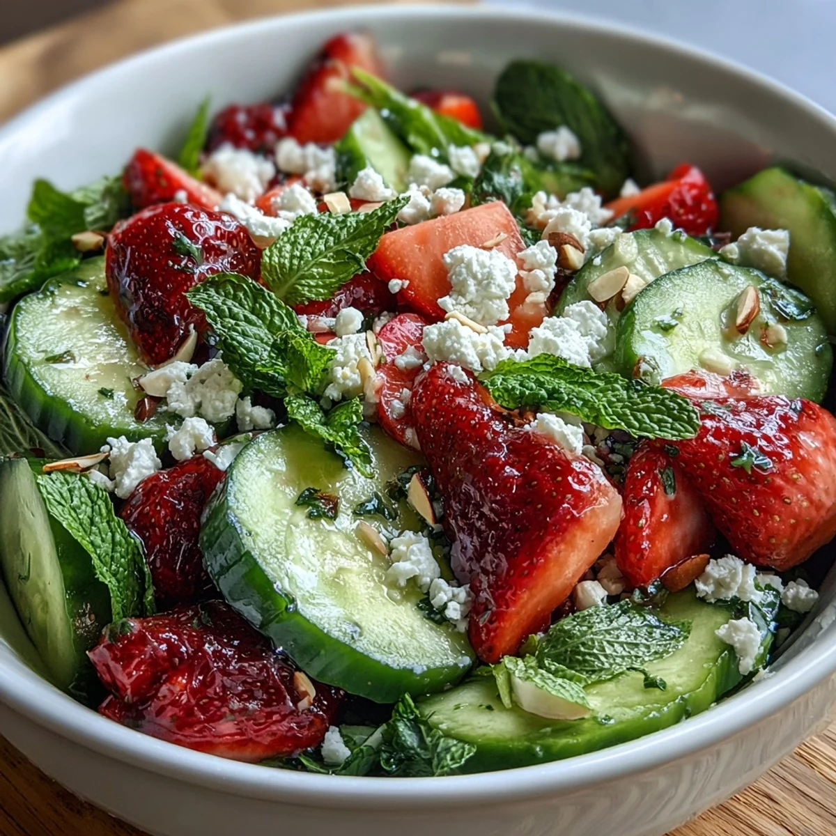 Frühling Gurken Erdbeer Salat