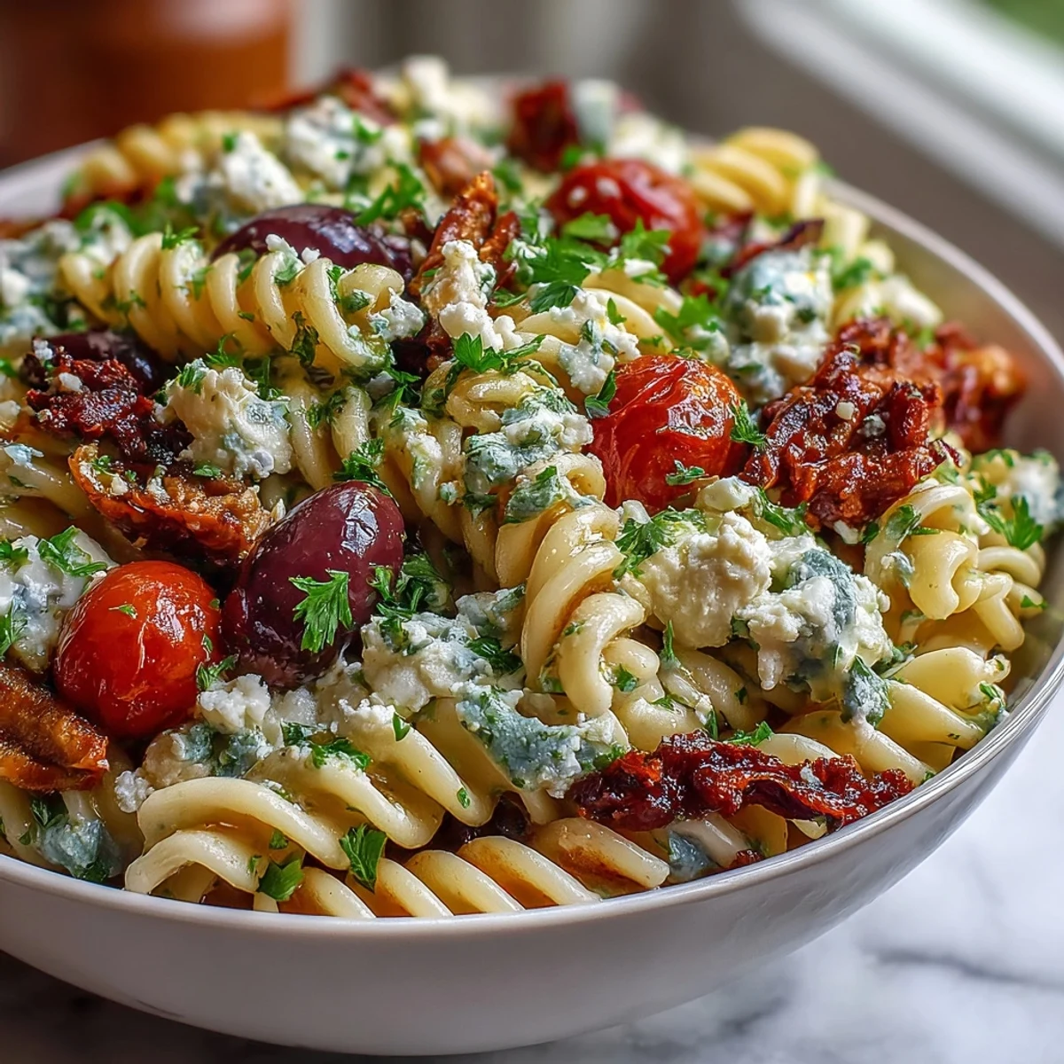 Griechischer Pasta Salat Oliven