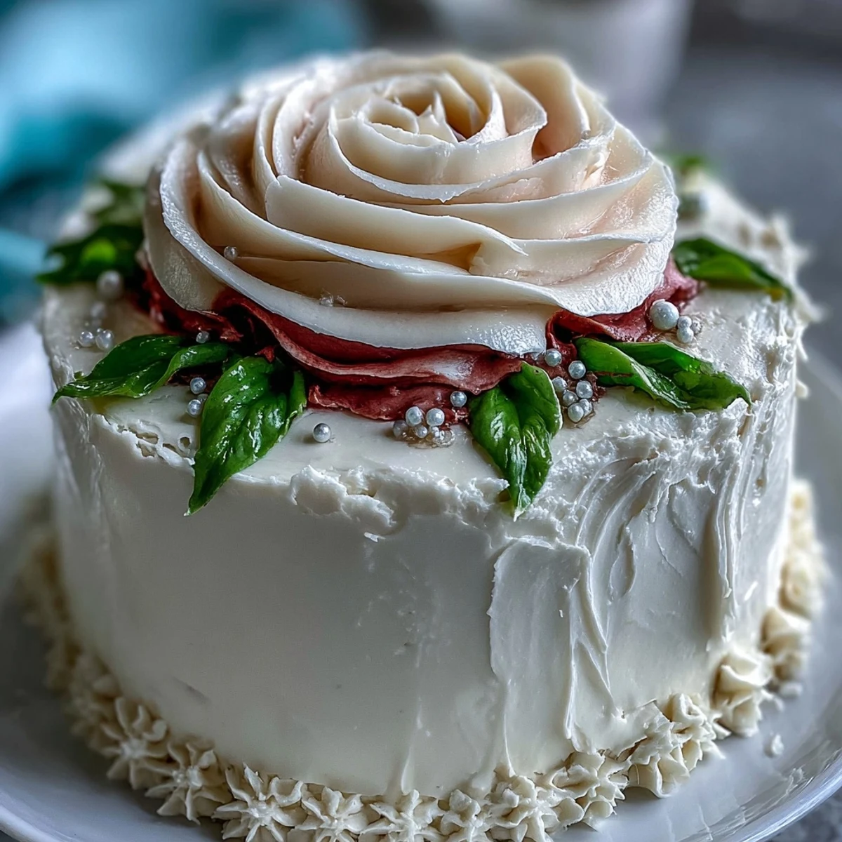 Abschluss-Blechkuchen mit Buttercreme-Rosen