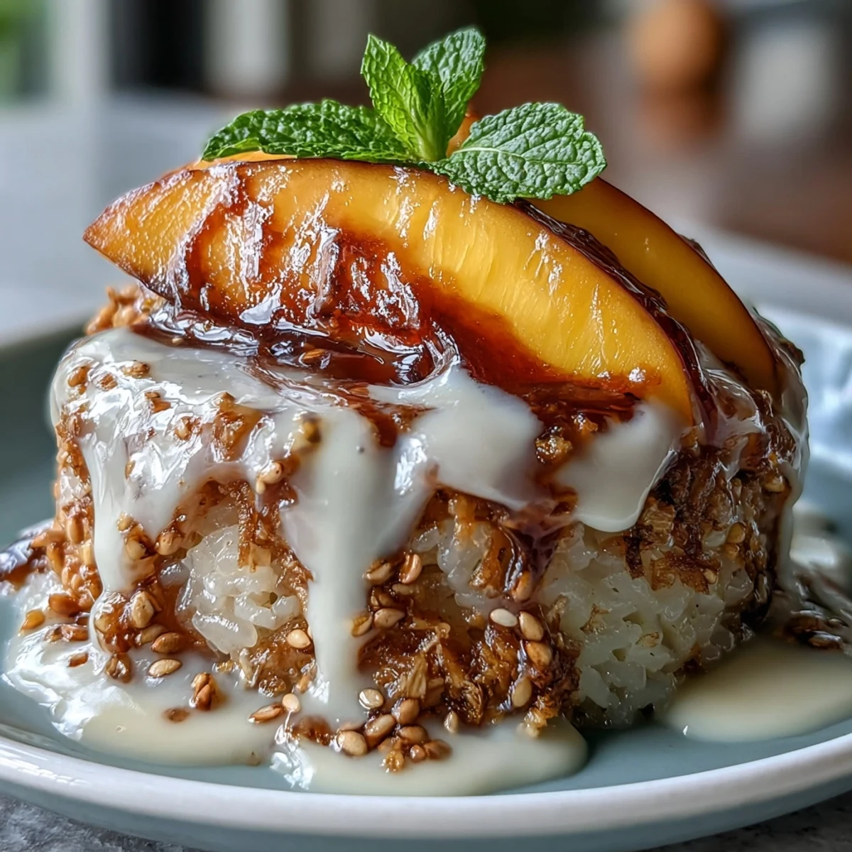 Mango-Klebreis-Becher