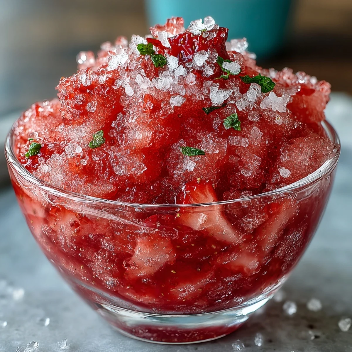 Gefrorenes Erdbeer-Zitronen Slushie