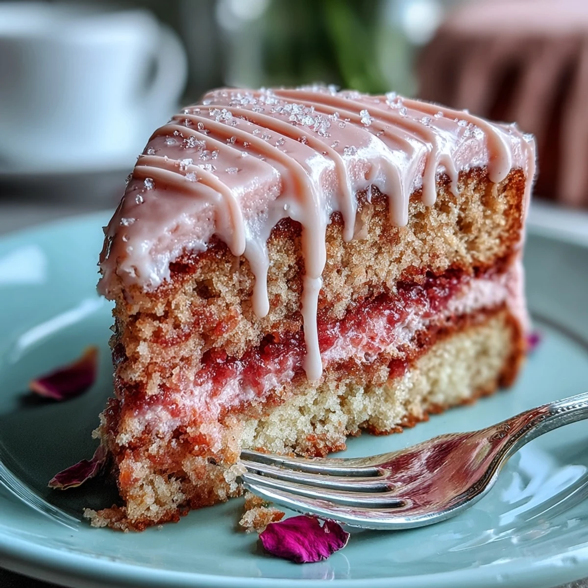 Rosé-Velvet-Torte mit Gold