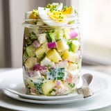 Kartoffelsalat im Glas pikant