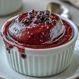 Gekühlte Black Currant Panna Cotta mit sprudelndem Sekt-Begleiter und frischen schwarzen Johannisbeeren für Sommerabende.