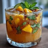 Ein erfrischender Mango-Pfirsich-Sangria mit saftigen Früchten und zitrusfrischen Aromen, perfekt für Sommerfeste.
