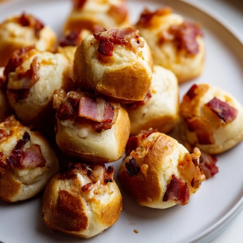 Golden-brown German Bread & Bacon Dumplings steaming in a flavorful broth, ready to serve and enjoy.