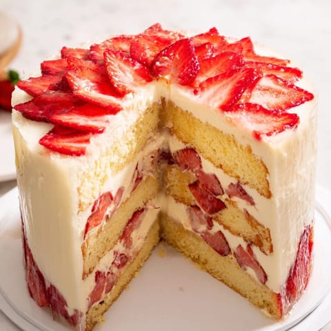 Klassische Erdbeer Torte