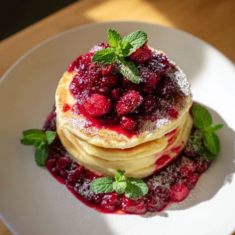Brunch Pancakes mit Beeren