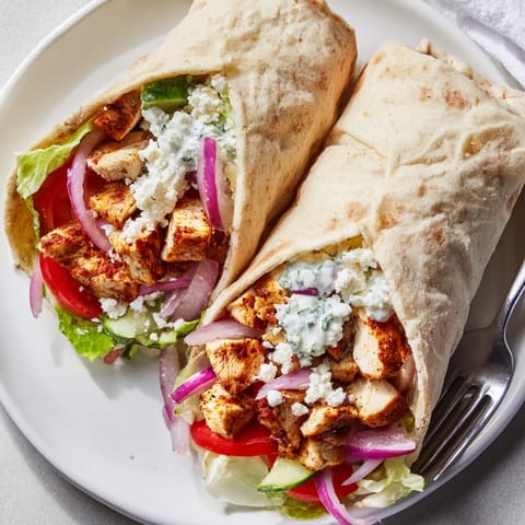 Griechische Huhn Souvlaki Wraps #138