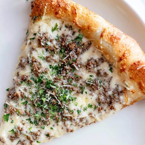 Ground Beef Alfredo Pizza #178