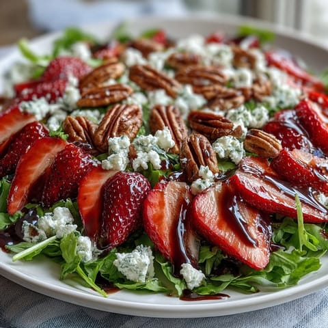 Frühlings Salat Erdbeeren Rucola