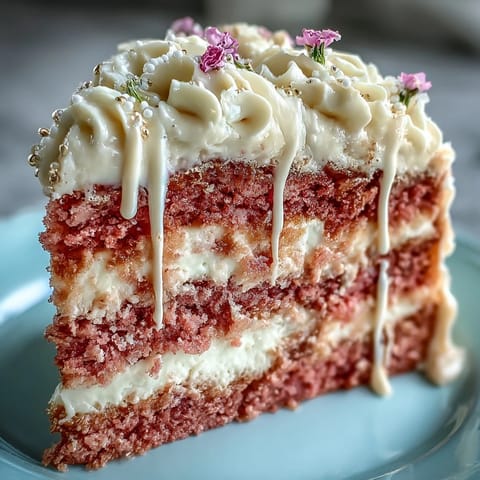 Rosé Velvet Cake mit Gold Drip: Zarter Kuchen mit Rosé-Wein-Aroma, verziert mit luxuriösem Goldglanz und cremiger Dekoration für unvergessliche Feiern.  