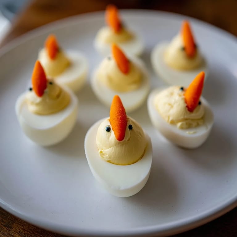 These playful Chick & Duckling Snacks feature vibrant carrot beaks and peppercorn eyes, perfect for kids.