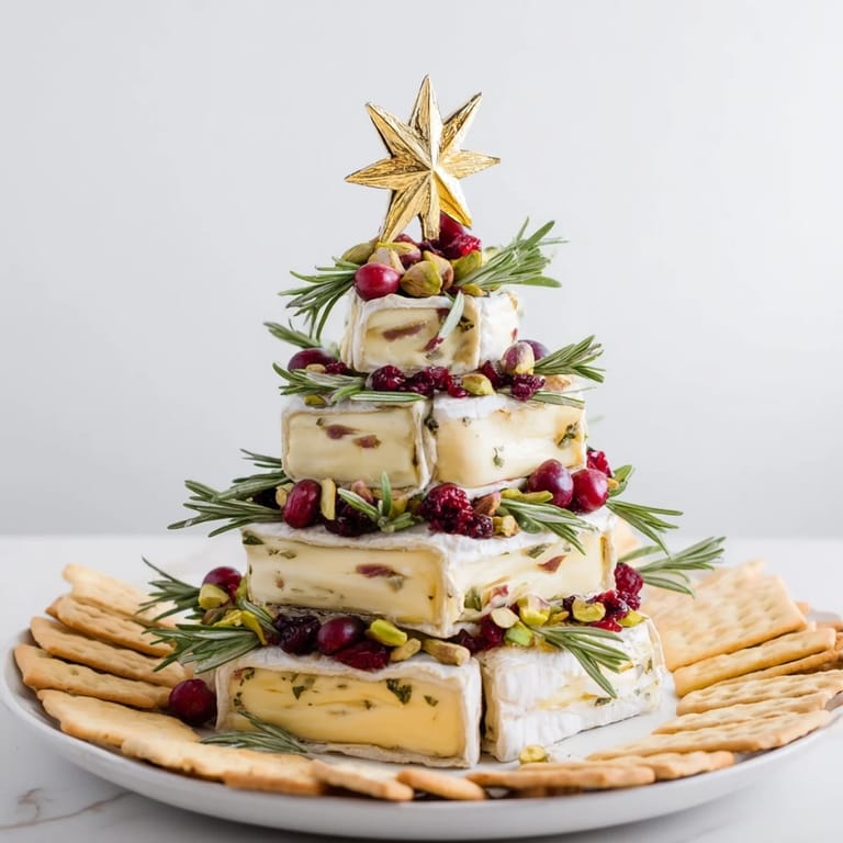 Holiday entertaining ideas: This Simple Brie Triangle Cheese Tree is a stunning cheese display.