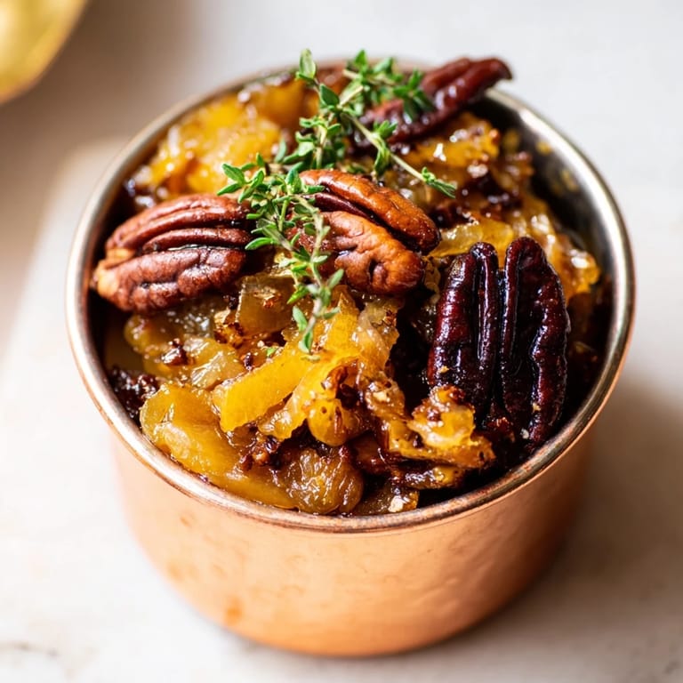 Warm The Copper Kettle appetizer with toasted pecans and dates, perfect for sharing and flavor.
