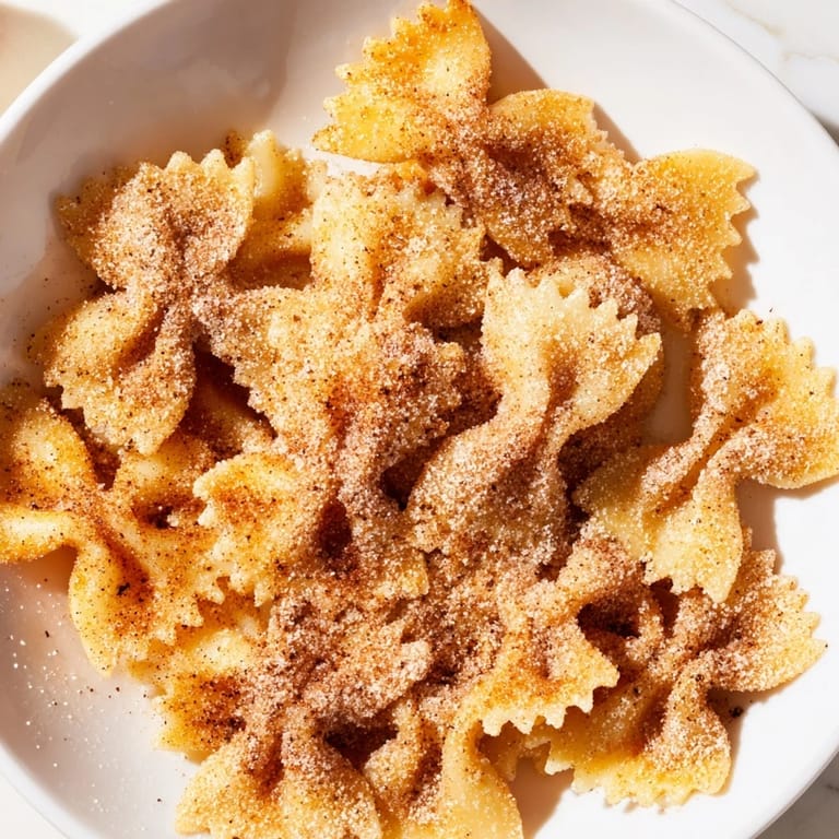 Nahaufnahme von Air Fryer Pasta Christmas Crack, ideal als süßer und salziger Snack.
