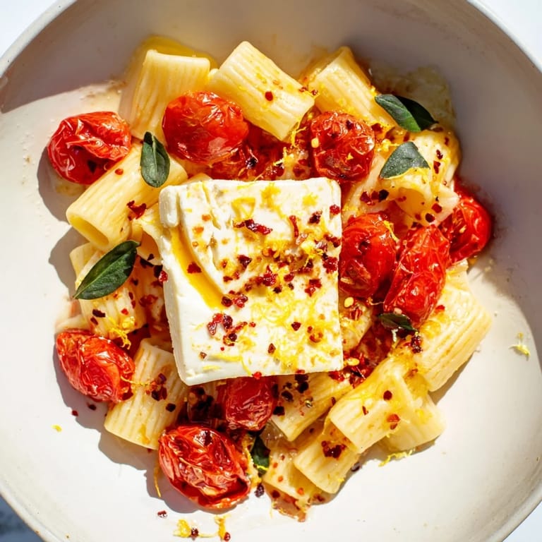 Imagine the flavor: Honey-drizzled Baked Feta 2.0 with chili flakes and fresh basil.