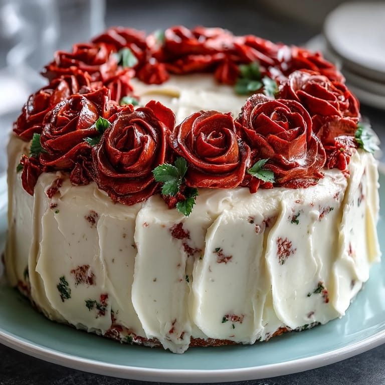 Weicher Vanilleboden mit glatter Buttercreme und kunstvollen Rosen aus Fondant.  