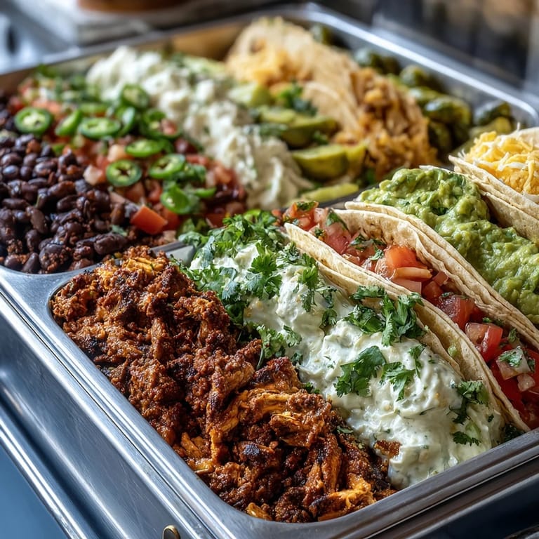 3. Interactive Cinco de Mayo Taco Bar with grilled meats, fresh veggies, and zesty sauces for guests to enjoy