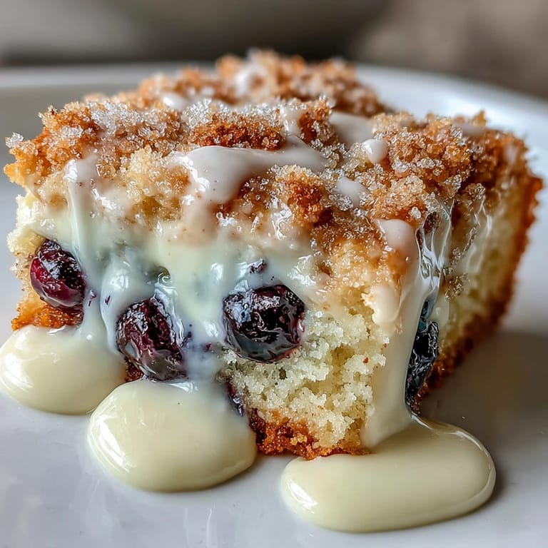 Goldbraune weiße Schokoladen-Zitronen-Heidelbeer-Blondies mit klebrigem Genuss.