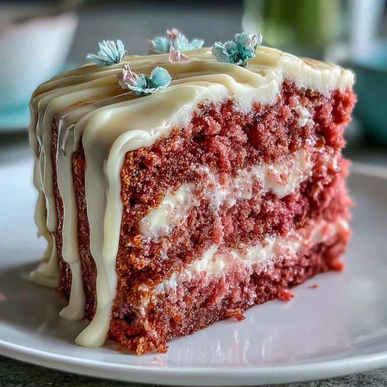 Rosé Velvet Cake mit Goldtropfen: Sanfter rosa Samtkuchen mit edlem Gold-Drip und glatter Frischkäsecreme – ein Highlight für jeden festlichen Tisch.