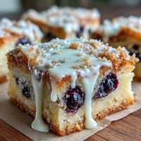 Saftige weiße Schokoladen-Zitronen-Heidelbeer-Blondies, perfekt gebacken für fruchtige Leckereien.